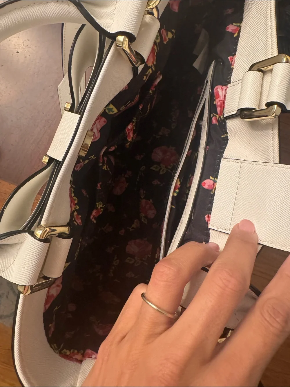 Betsey Johnson Bow Satchel - White